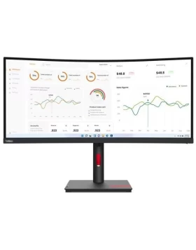 LENOVO Monitor ThinkVision T34w-30 34'' WQHD VA, Curved, Slim Bezel, RJ45, HDMI, USB-C, Display Port,  Height adjustable, 3YearsW