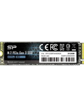 SILICON POWER SSD M.2 NVMe PCI-E GEN3 512GB ACE A60 SP512GBP34A60M28, M.2 2280 NVMe PCI-E GEN3x4, READ 2200 MB/s, WRITE 1600 MB/s, 5YW