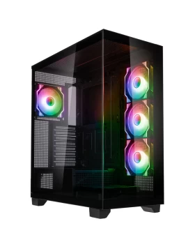 Kolink Unity Arena ARGB Midi Tower Showcase - Black E-ATX 420mm clearance 4 ARGB Fans