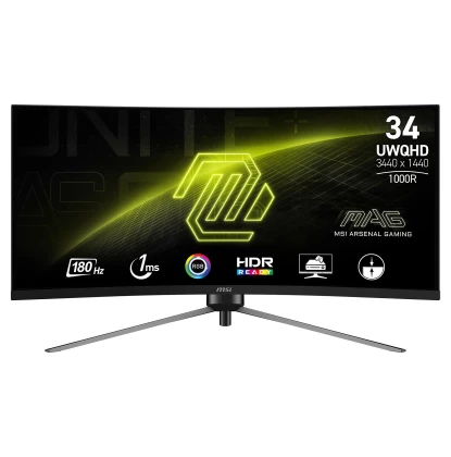 MSI MONITOR GAMING MAG 345CQR, CURVED VA UWQHD, 34'' , 21:9, 300CD/M2, 100.000.000:1, 1MS, 180Hz, 3440x1440, 2x HDMI/ DISPLAY PORT/ HEADPHONE OUT, BLACK, 3YW