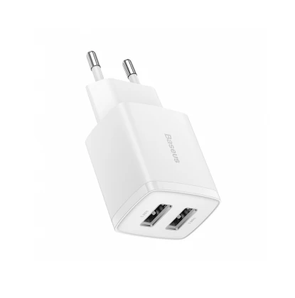 Baseus Φορτιστής Χωρίς Καλώδιο με 2 Θύρες USB-A 10.5W Λευκός